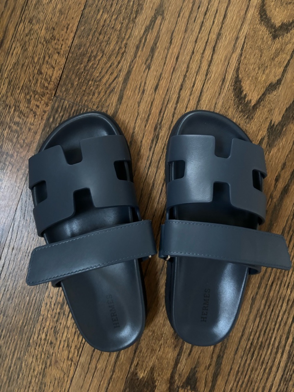 Hermes Chypre Sandals - dark blue - Picture 2 of 5